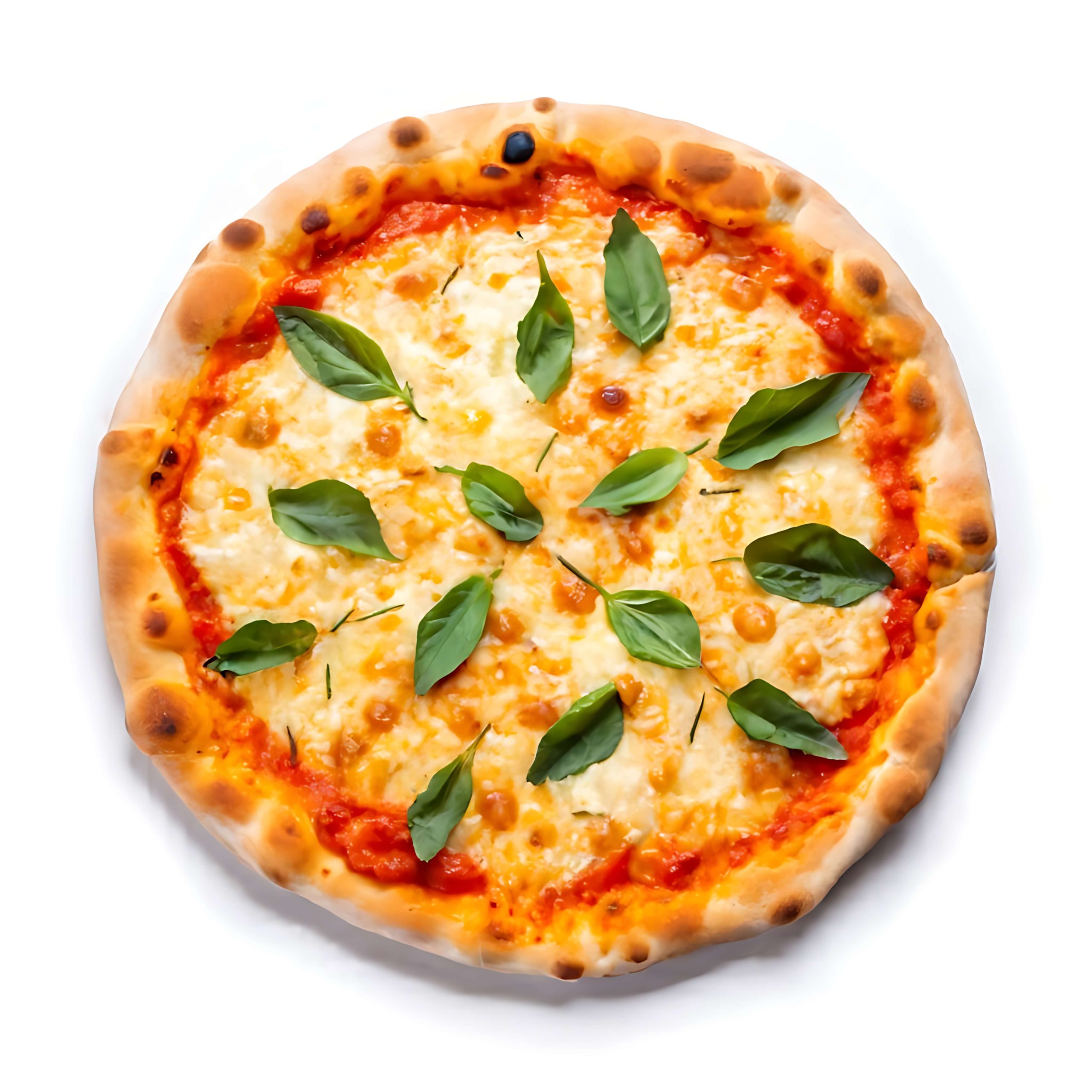 pizza-margherita-cheese-isolated-white-background Margherita - Billede 1